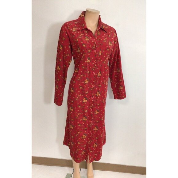 Floral Corduroy Maxi Dress Womens Small - Picture 1 of 9
